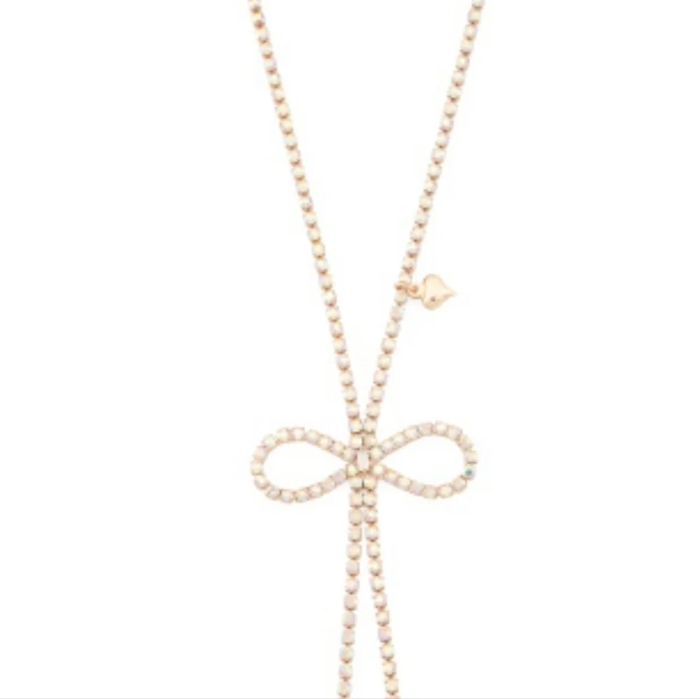 💎▪️betsey Johnson▪️ Gold Bow Crystal 18